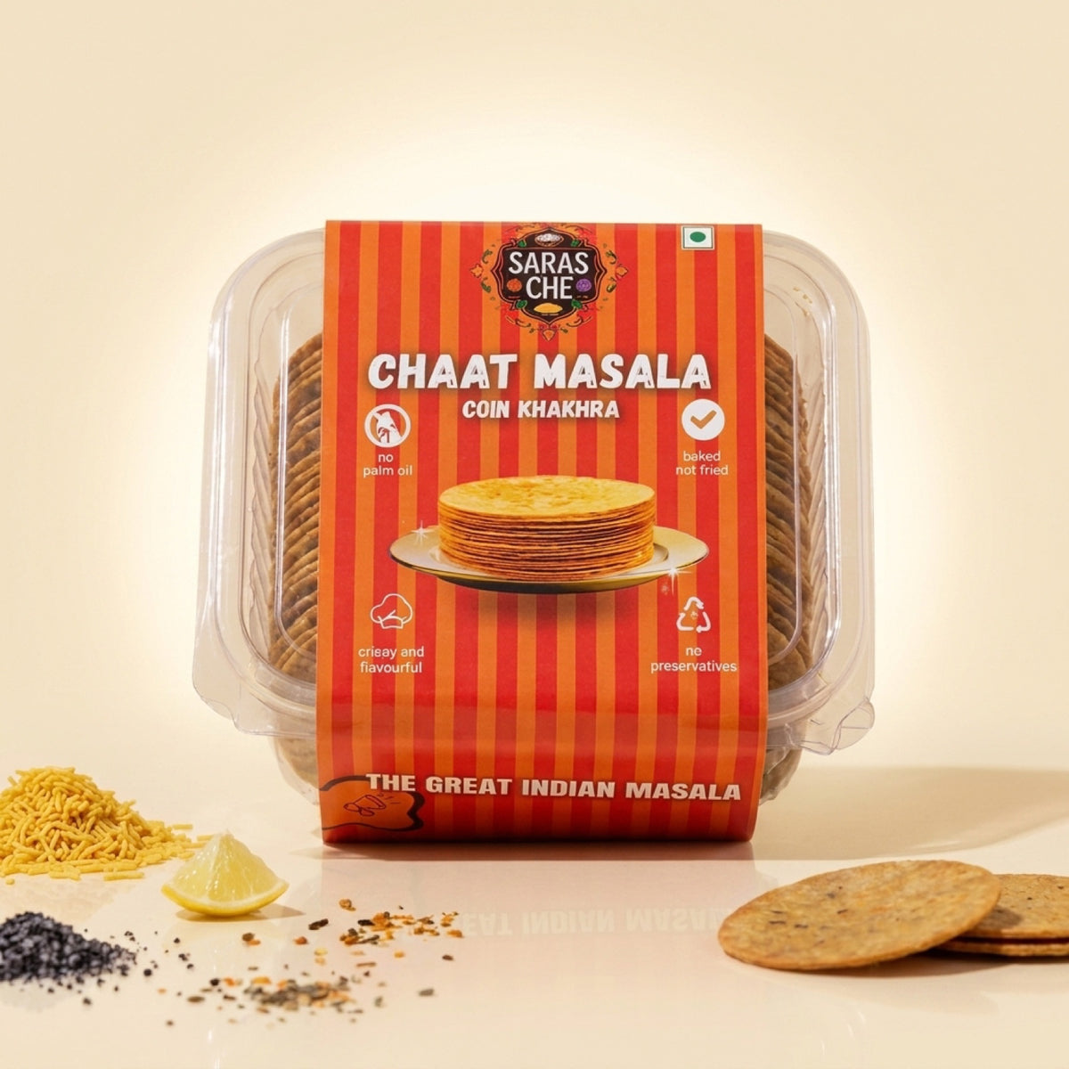 Chaat Masala Coin Khakhra | Saras Che