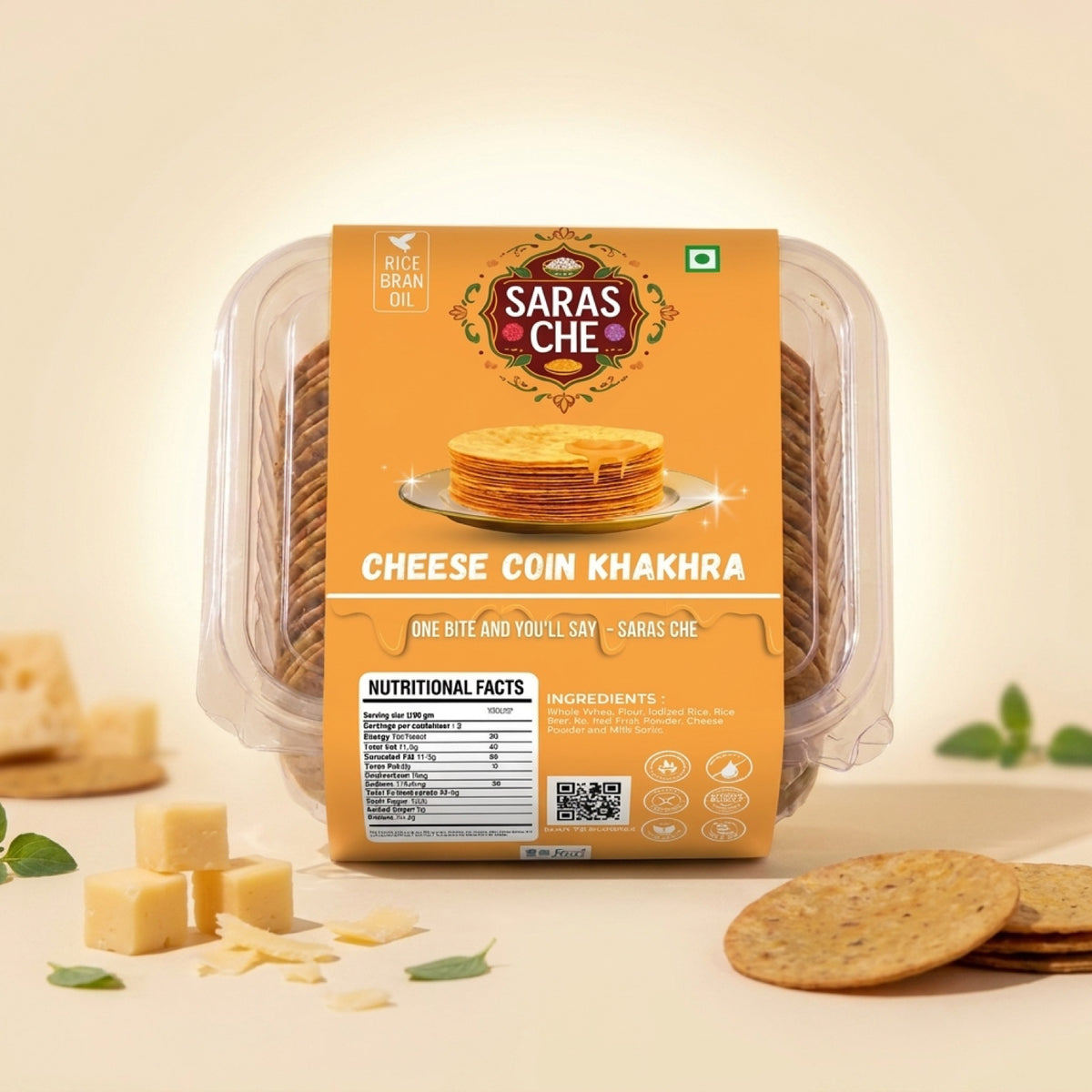 Cheese Coin Khakhra | Saras Che