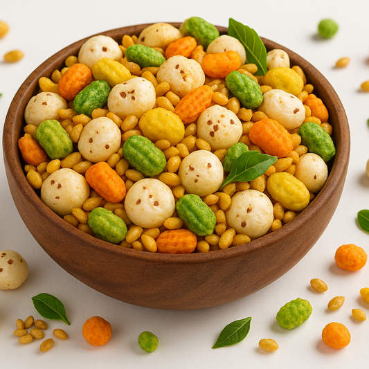 Enjoy the crunchy delight of Multigrain Makhana Chivda, packed with protein power and free from palm oil! With tasty makhana, jowar, and crisp nPuffs, this snack is your new go-to for guilt-free munching. Snack happy, snack healthy!