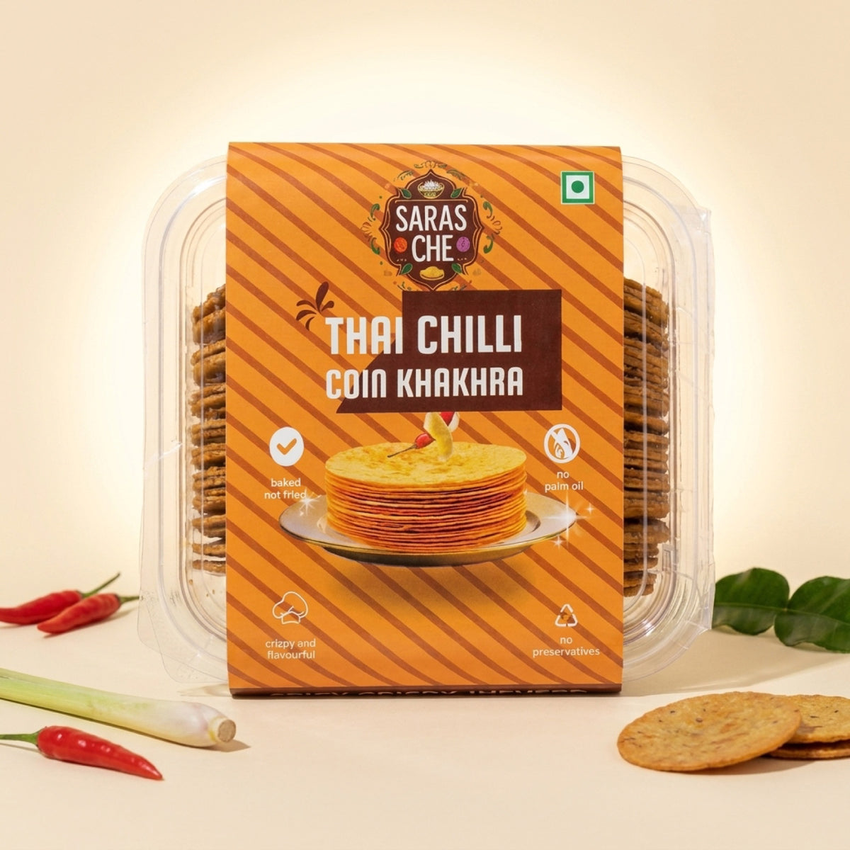 Thai Chilli Coin Khakhra | Saras Che